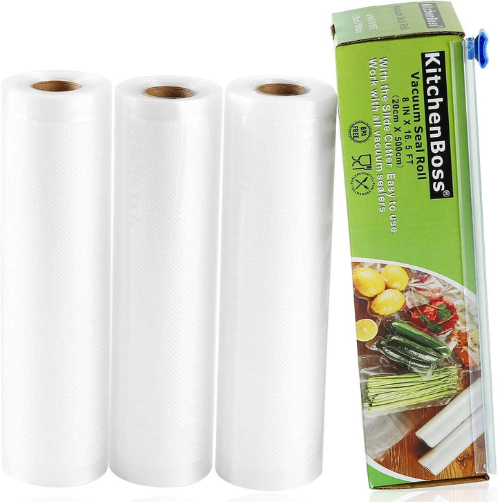 KitchenBoss Rollende Vakuumbeutel für Selladores Commercial,3 Rollen,als Erleichterung für den Rette