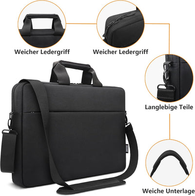 TECOOL 15,6 Zoll Laptoptasche Schultertasche für 15-15,6'' Lenovo Acer ASUS Dell HP Umhängetasche No