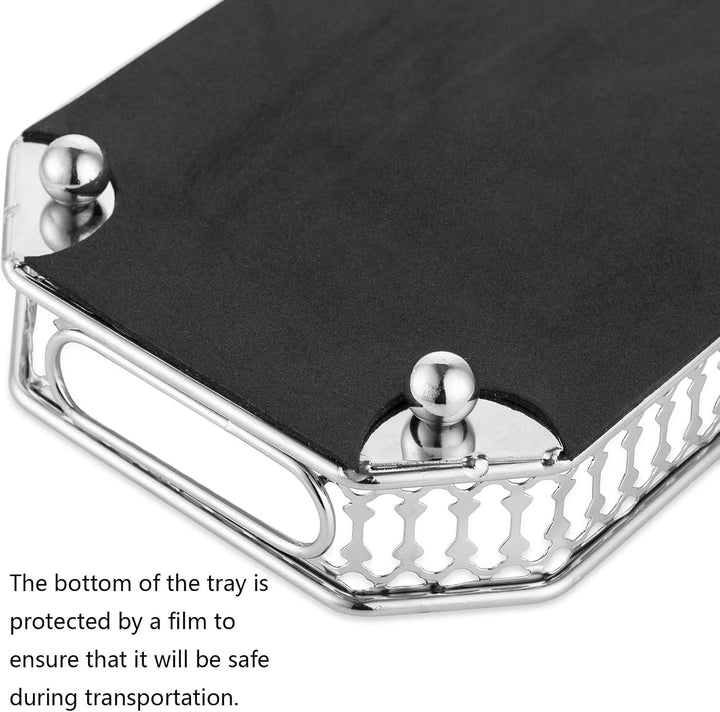 NUPTIO Silbernes verspiegeltes Schminktablett, 29 cm Länge, Schmuck-Display, dekorativer Spiegel, Ko