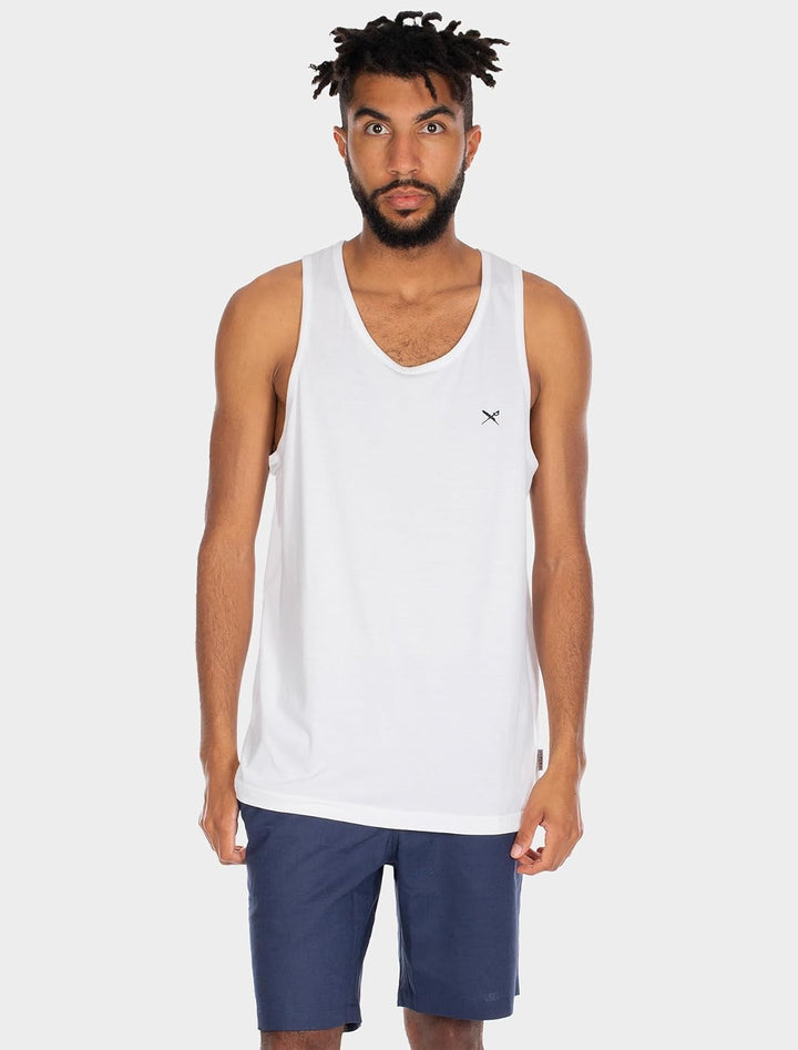 IRIEDAILY Herren Tank Top MINI Flag Baumwolle Regular Fit S Weiss, S Weiss