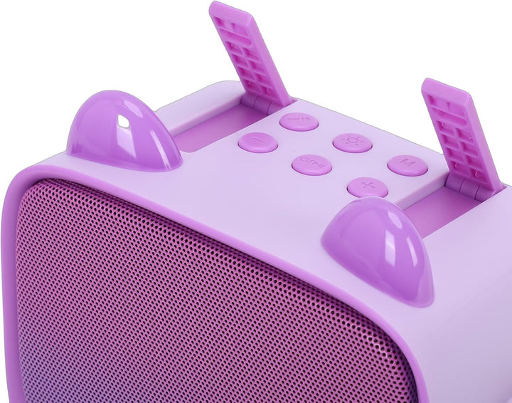 Drahtloses -Karaoke-Maschinenspielzeug, Tragbarer Mini-Lautsprecher mit 2 Mikrofonen für Lustiges Pa