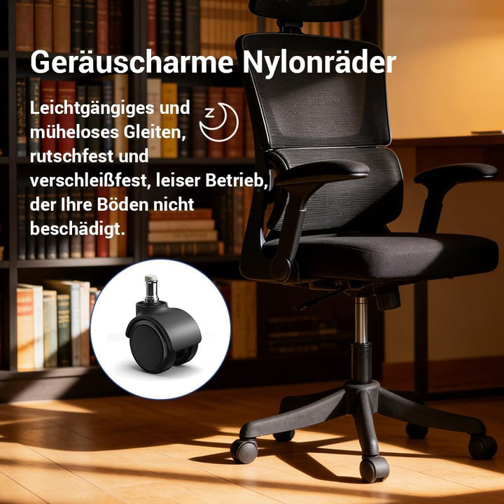 Ergonomischer Bürostuhl, Lendenwirbelstütze, höhenverstellbarer Chefsessel, Drehstuhl, Netzstuhl (Bl