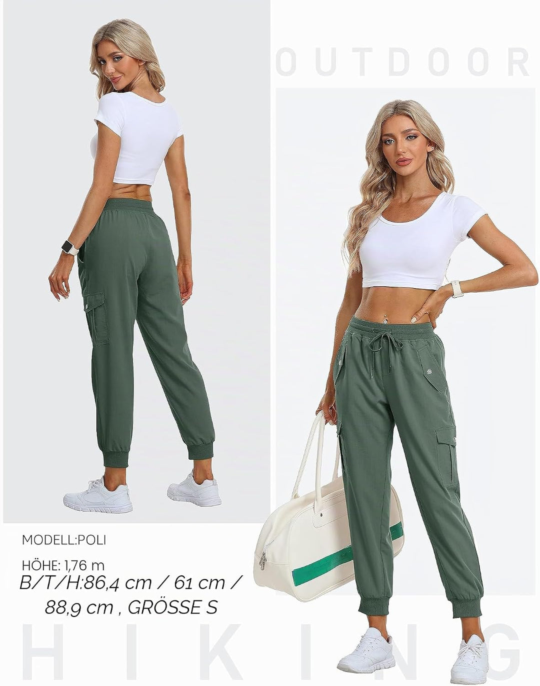 JINSHI Hosen Damen Cargohose Wanderhose Leichte Jogginghose Freizeithose Funktionshose Outdoorhose m