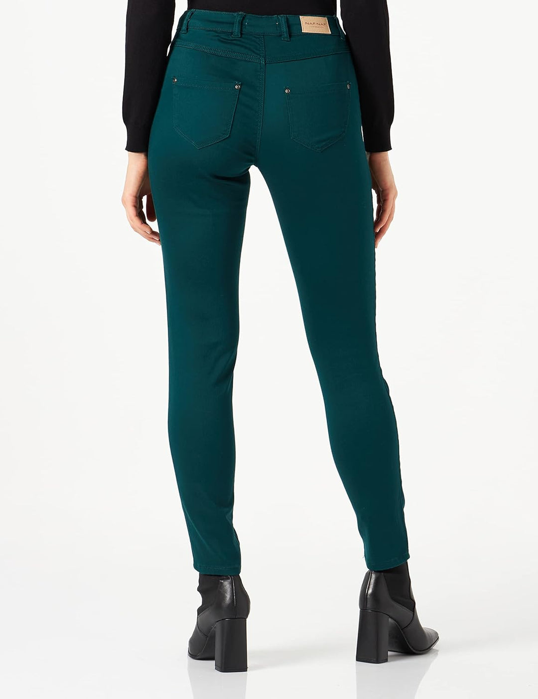 Naf Naf Damen Fpower Skinny Baby Hose 34 Dark Green, 34 Dark Green