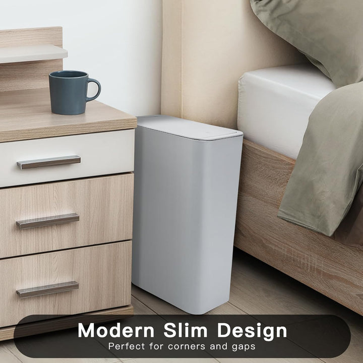 JOTOM 3er Set Mini Mülleimer Badezimmer mit Pop-Up Deckel, 10L moderner Abfalleimer Papierkorb Trash