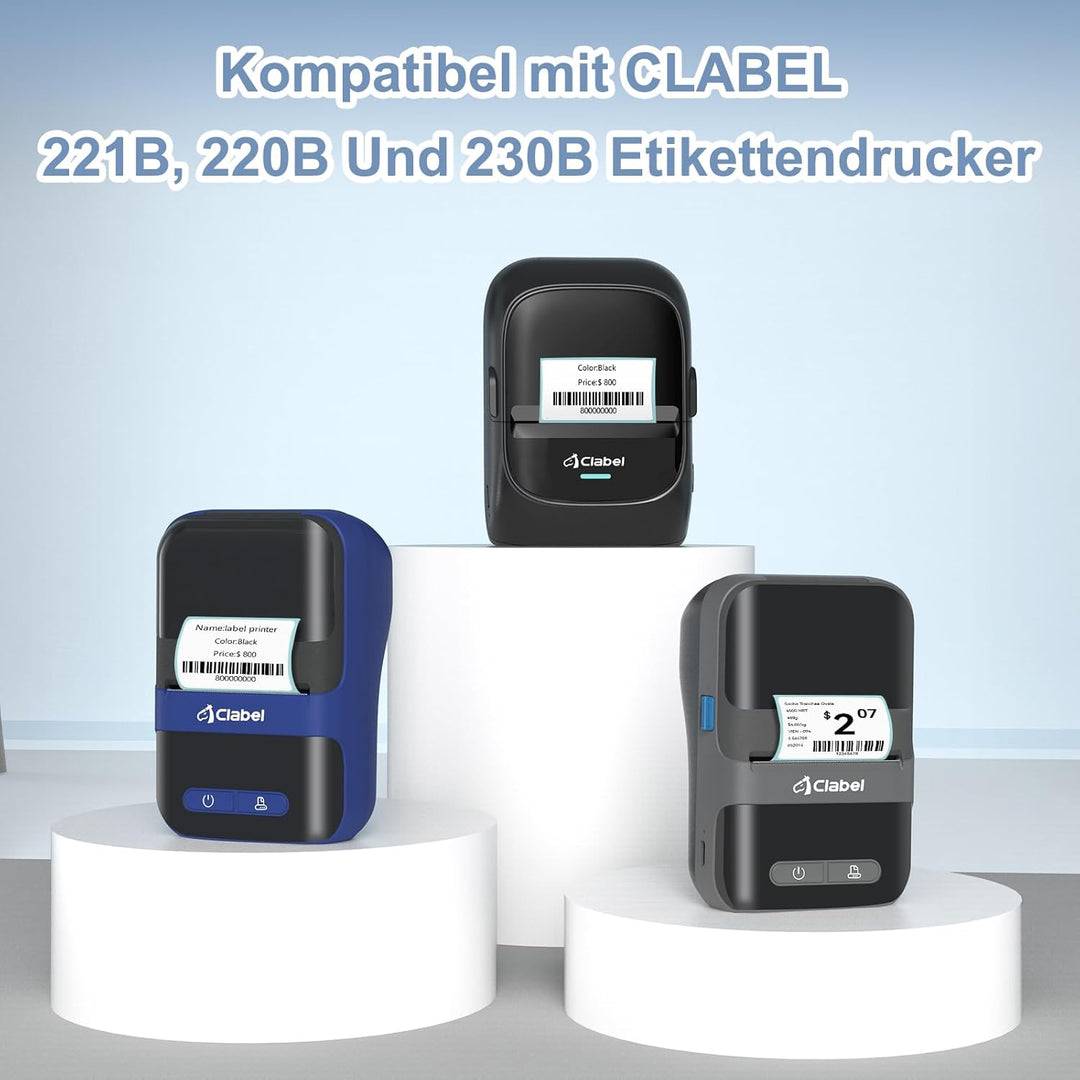 CLABEL 6 Rollen 2"*1" Weisse Etikettenband für 221B 220B 230B 320B Etikettendrucker Selbstklebend Th