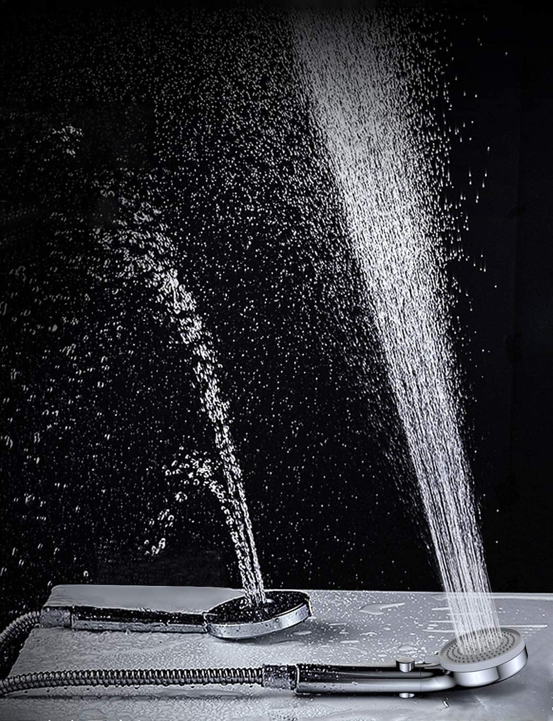 HONBOO Duschkopf mit Stoppfunktion, Wassersparender Duschkopf Hochdruck Handbrause mit 3 Strahlarten