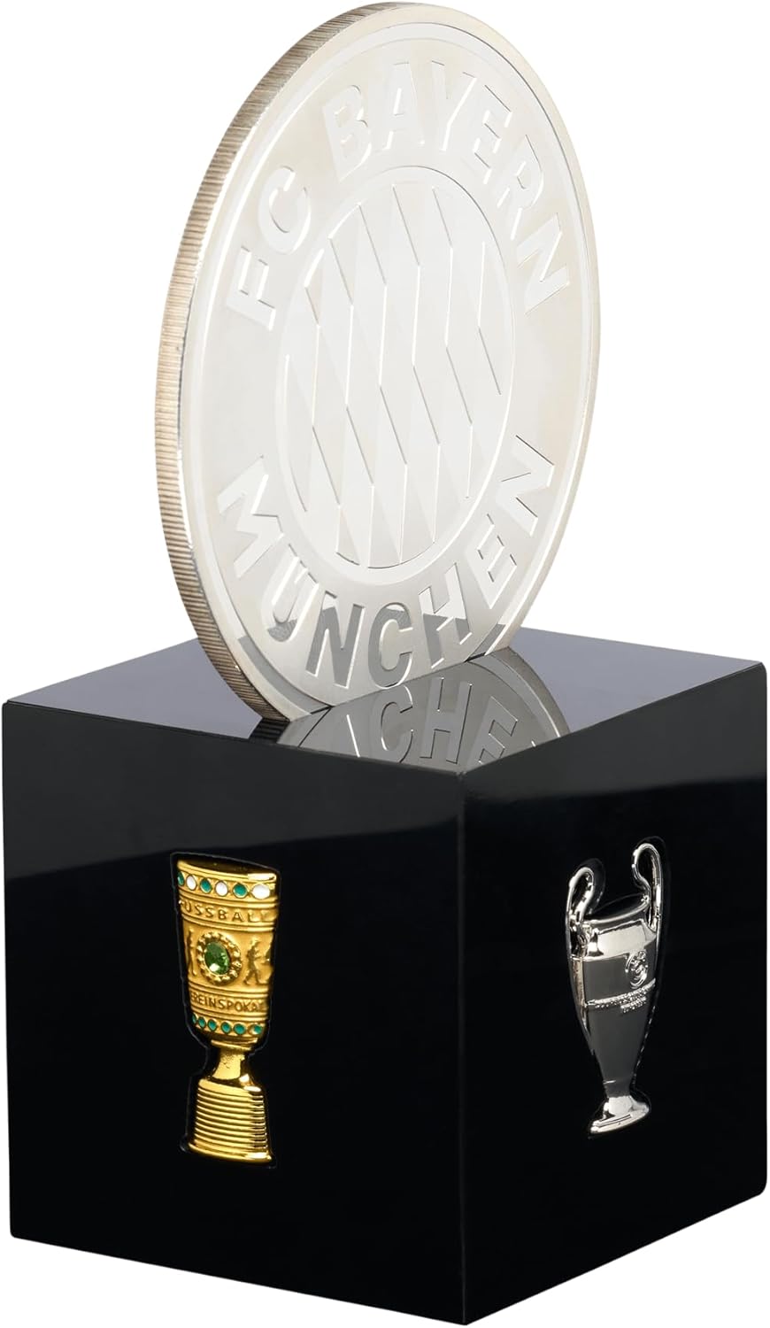 FC Bayern München Acrylblock Pokale mit Logo Münze Schwarz I Fussballdeko Einheitsgrösse, Einheitsgr