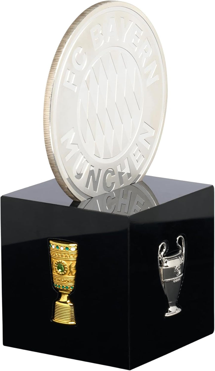 FC Bayern München Acrylblock Pokale mit Logo Münze Schwarz I Fussballdeko Einheitsgrösse, Einheitsgr