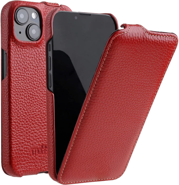 Mobiskin Hülle passend für Apple iPhone 14 (6,1 Zoll), Handyhülle mit beschichtetem Leder, Case, Sch