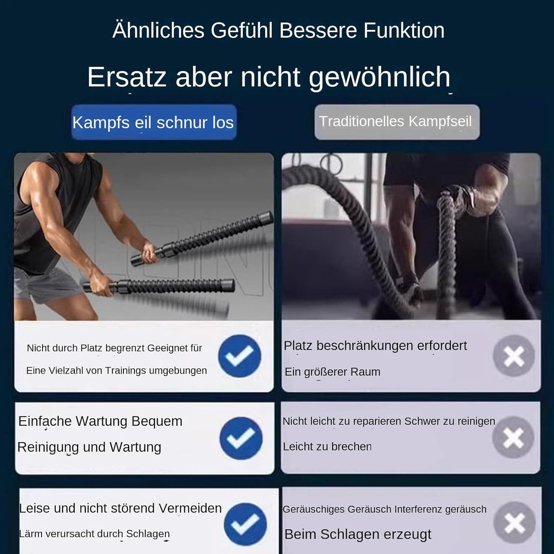 Kabellose Battle Ropes tragbar Übungsseil robuste Power Ropes Trainingsstäbe Heimfitnessgerät Stahlf