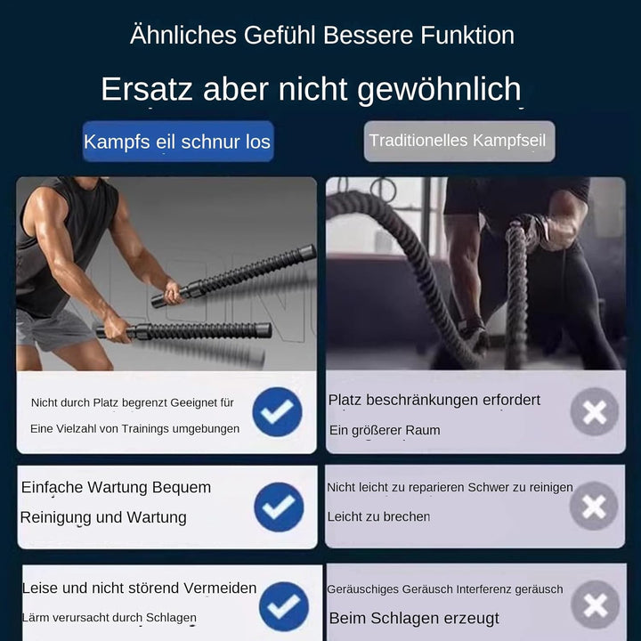 Kabellose Battle Ropes tragbar Übungsseil robuste Power Ropes Trainingsstäbe Heimfitnessgerät Stahlf