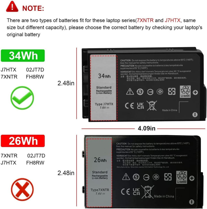PUGASR J7HTX Laptop Akku Kompatibel mit Dell Latitude 7202 7212 7220 Rugged Extreme Tablet Series 02