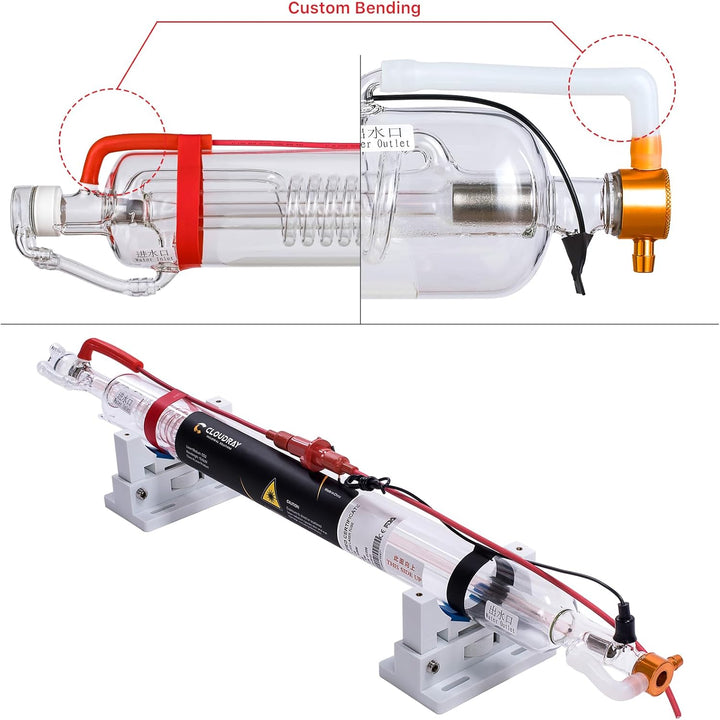 Cloudray CO2 Laser Tube Laserröhre 35W 40W 45W CO2 Glasröhre 720mm Länge & 50mm DM für CO2 Lasergrav
