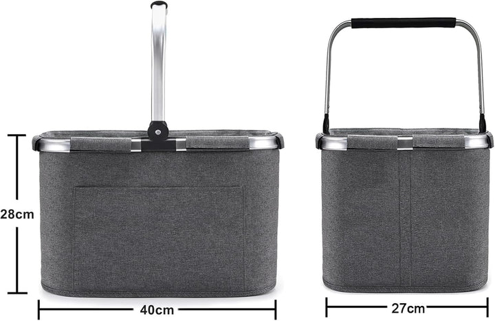 Diurwur® 30L Einkaufskorb Faltbar Tragekorb Gross Einkaufstasche Picknickkorb Klappkorb Reisetasche