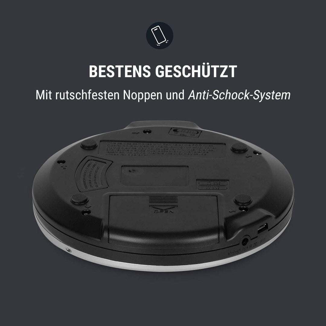 OneConcept CDC 100MP3 - Discman mit Netz- oder Batteriebetrieb, USB, Formate: CD, CD-R, CD-RW und MP