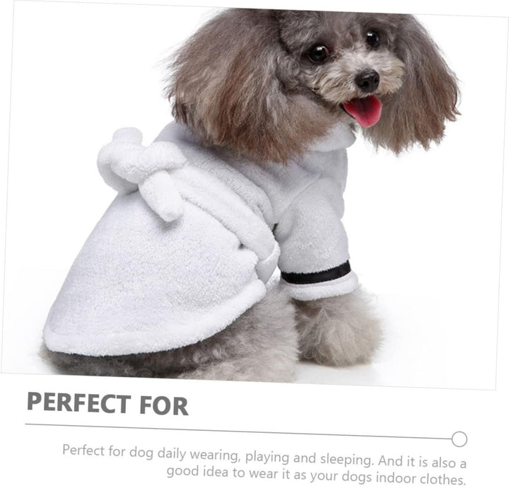 UPKOCH Hundebademantel aus Polyester für Kleine Hunde Saugfähig und Schnell Trocknend Weiss mit Bequ
