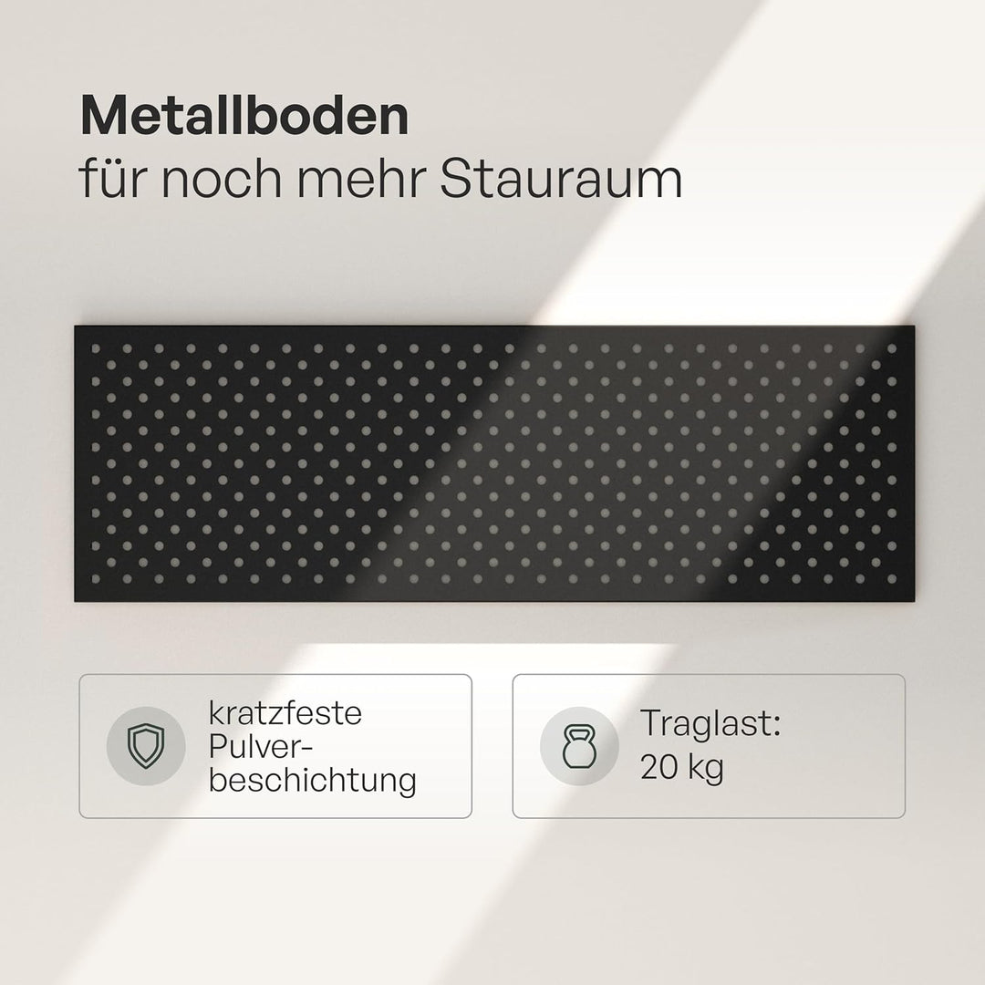 pamo Regalboden Metall schwarz inkl. Montagezubehör 92,5 x 30,5 cm I 5er Set I höhenverstellbar stos