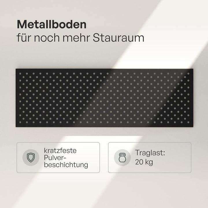 pamo Regalboden Metall schwarz inkl. Montagezubehör 92,5 x 30,5 cm I 3er Set I höhenverstellbar stos
