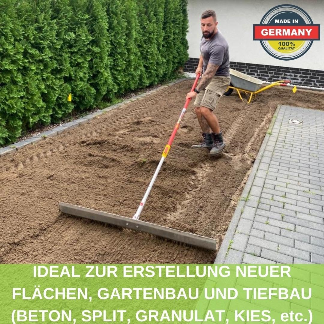 RISISANI® Rechen | Breite 100 cm | 100% Made in Germany | Ohne Stiel mit optionalem Adapter für Gard