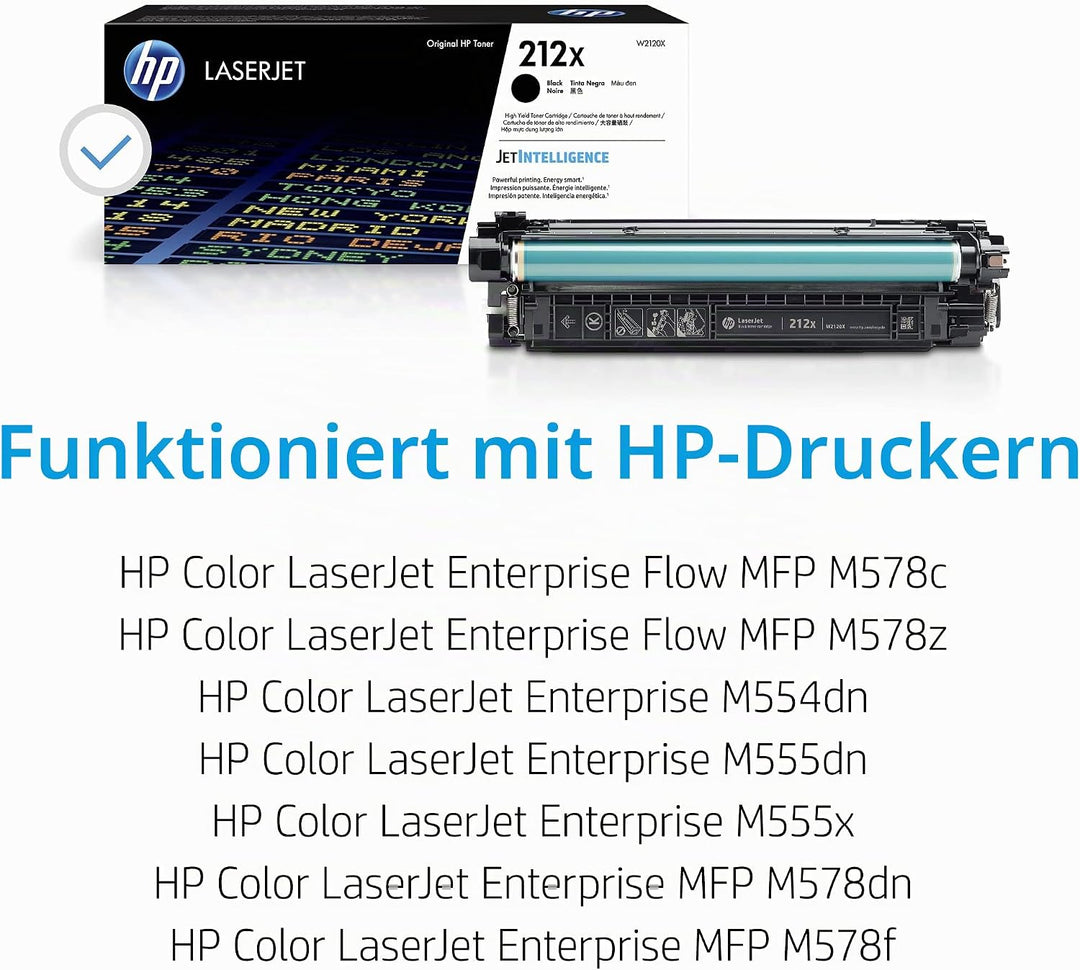 HP 212X (W2120X) Schwarz Original Toner mit hoher Reichweite für HP Color LaserJet Enterprise M554,