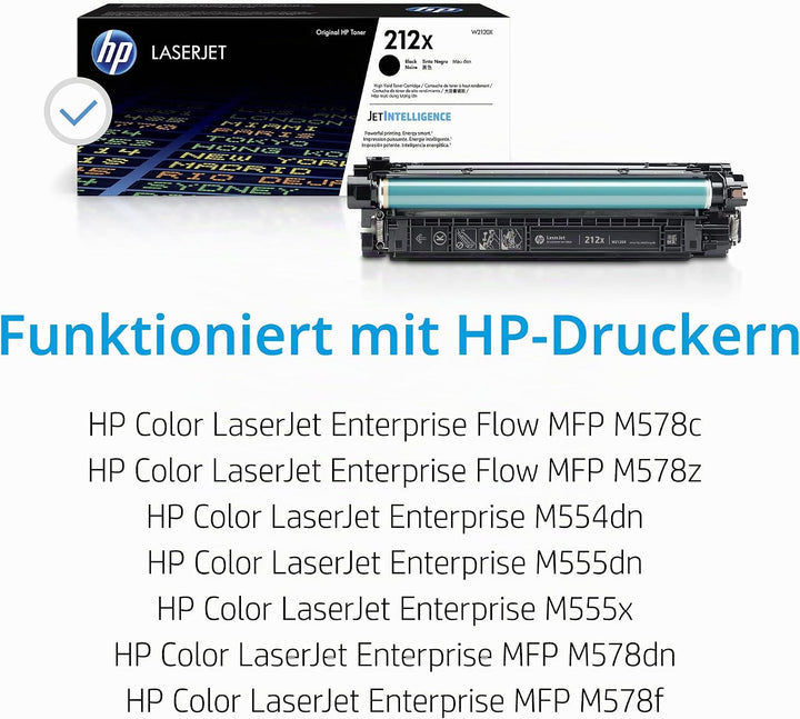 HP 212X (W2120X) Schwarz Original Toner mit hoher Reichweite für HP Color LaserJet Enterprise M554,