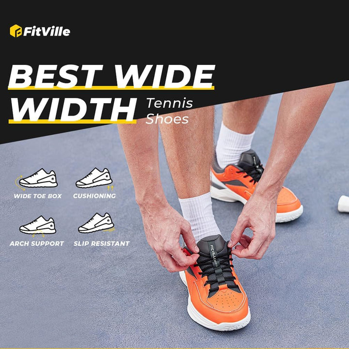 FitVille Extra Weit Tennisschuhe Damen Breit Hallenturnschuh Atmungsaktiv Training Schuhe für Tenni