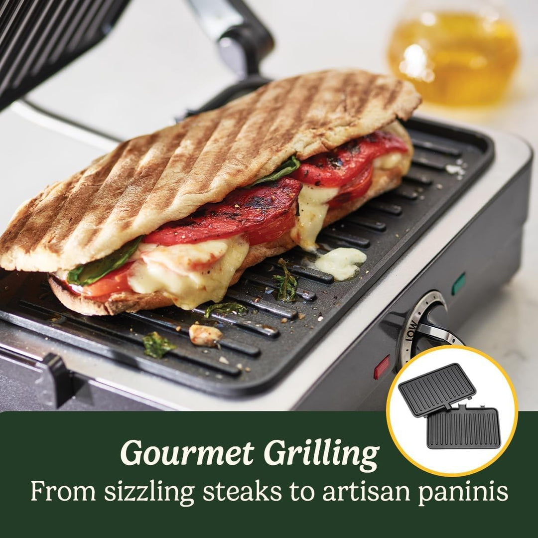 Cuisinart GRSM4U 2-in-1 Grill- und Sandwich-Maker, antihaftbeschichtet, abnehmbare Platten, Mitterna