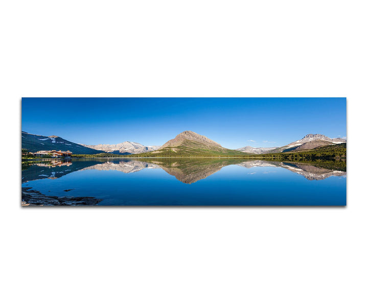 Paul Sinus Art Panoramabild auf Leinwand und Keilrahmen 150x50cm Montana Nationalpark Berge See Spie