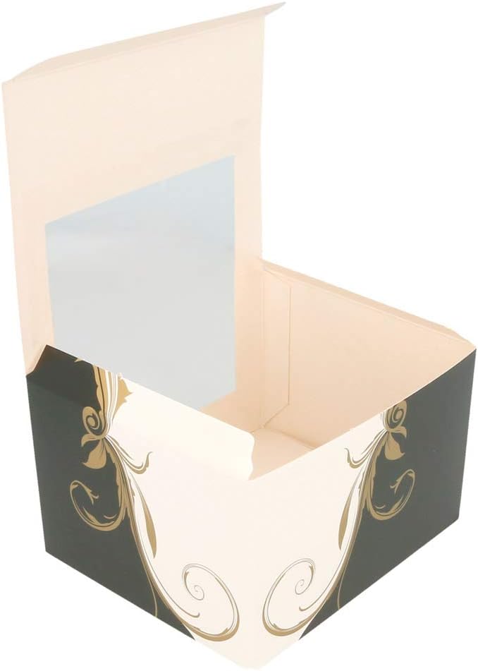 García-Pou 204.74 Konditorei Boxen mit Fenster, 275 g/m2, 11 x 13 x 8 cm, Set von 50, weiss 11 x 13