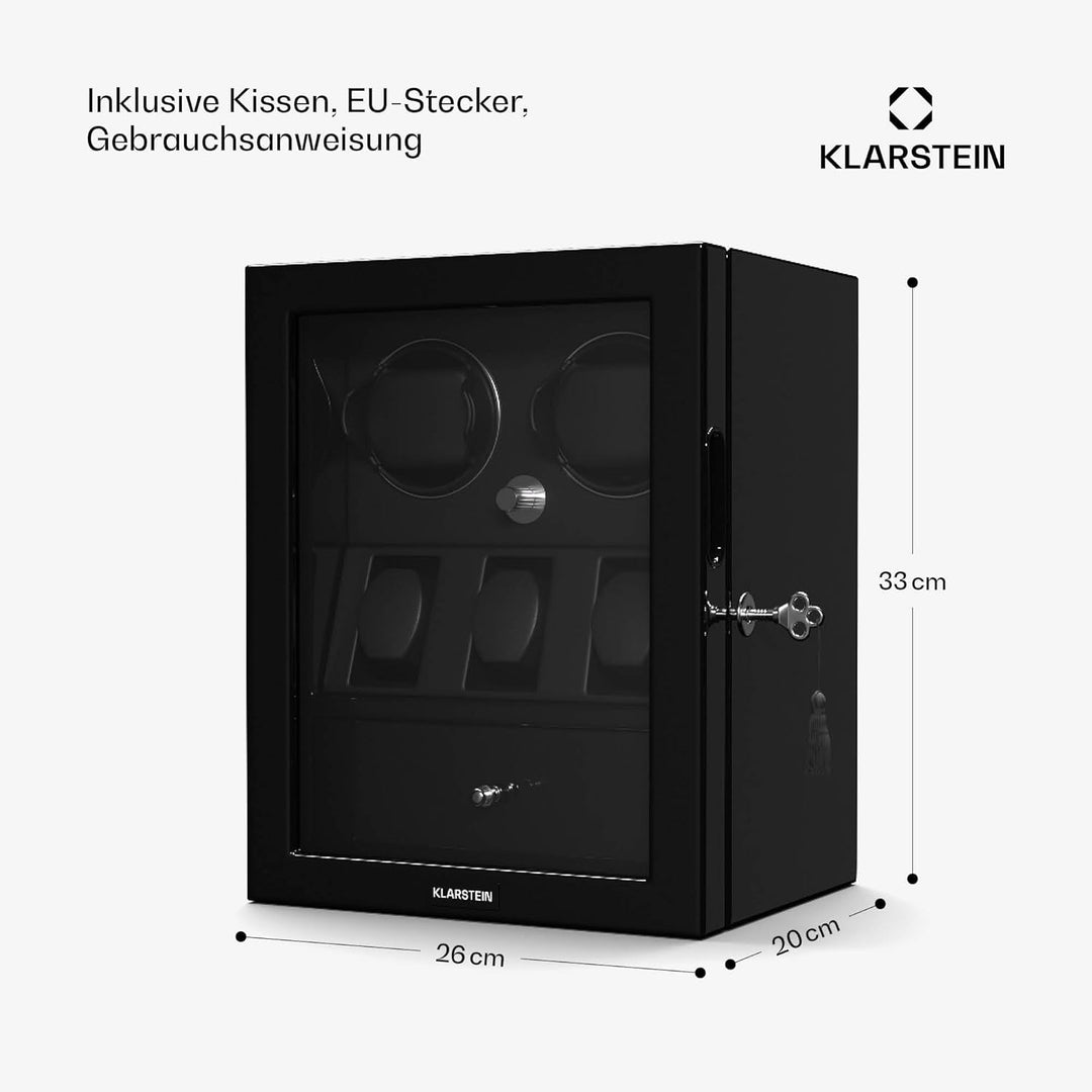 Klarstein ChronoVault Uhrenbeweger für 5 Uhren – Automatik-Uhrenbeweger mit Leisem Japanischem Motor