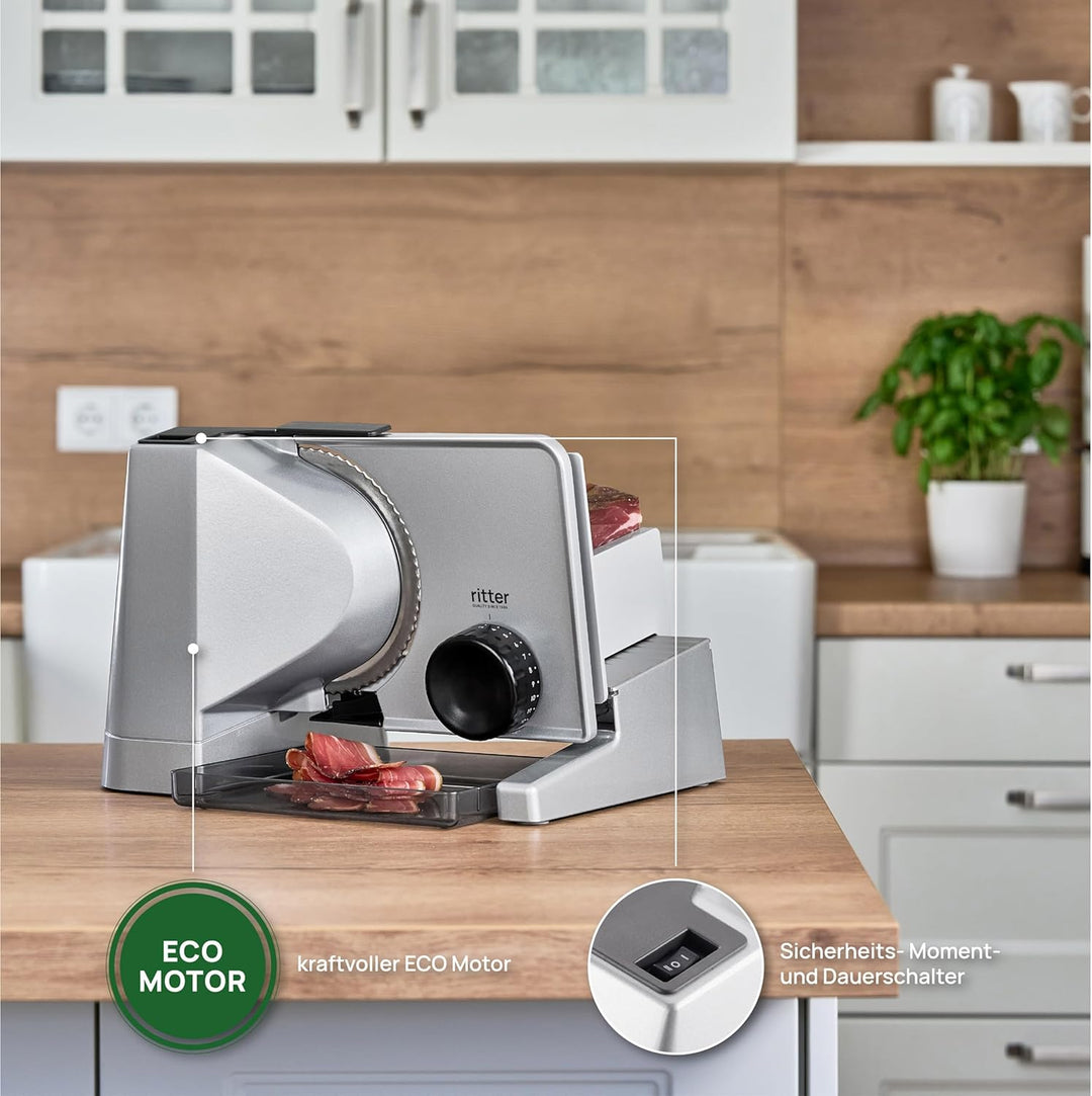 ritter solida 4 Duo Plus, Elektrischer Allesschneider & Brotschneidemaschine aus Vollmetall, Made in