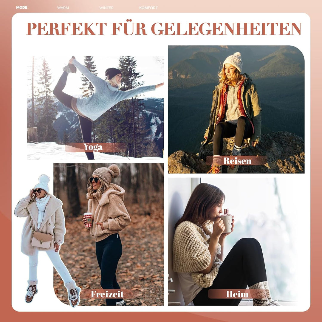 HLTPRO Thermo Leggings Damen im Winter, High Waist Thermohose Gefütterte Thermoleggins Warm Blickdic