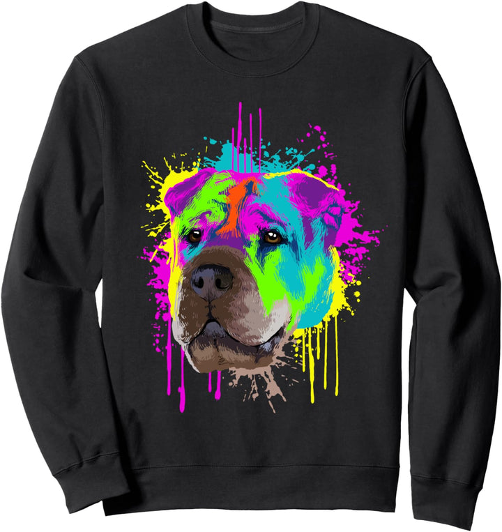 Splash Art Shar Pei Hundehalter Geschenkidee Hunde Sweatshirt