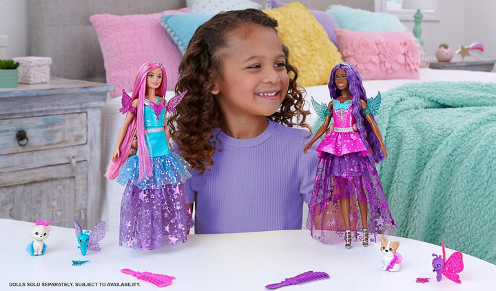 Barbie Ein Verborgener Zauber - Brooklyn Roberts mit märchenhaftem Kleid, Zubehör und Zwei entzücken
