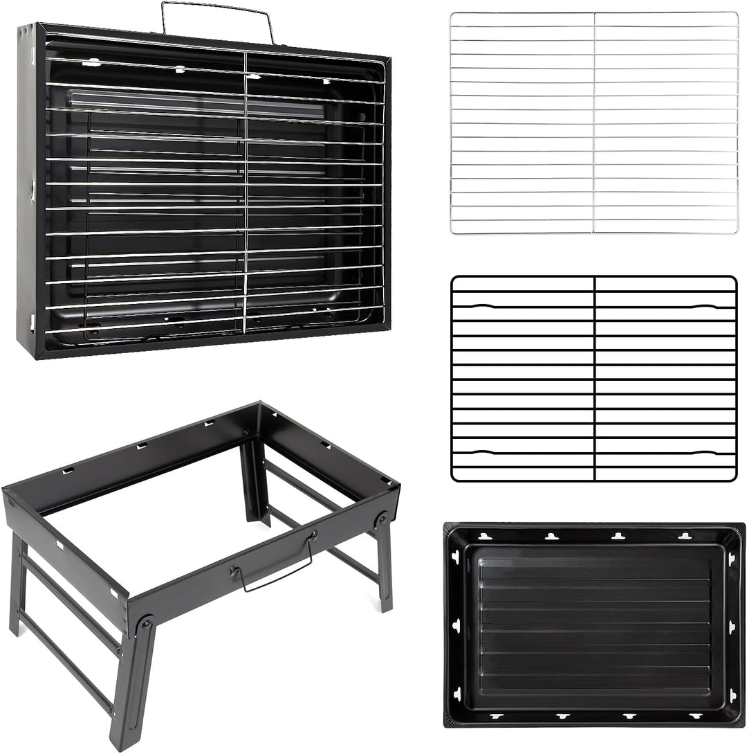 AGM Holzkohlegrill Picknickgrill Edelstahl Kleiner Grill Portable Campinggrill Abnehmbare BBQ Grills