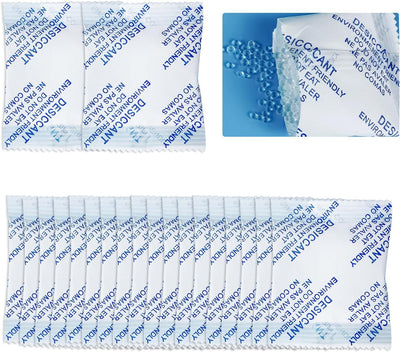 20g x 20 Stück Trockenmittel Silica Gel, Lebensmittelechtem Kieselgel Trockenmitte, Trocknungsmittel