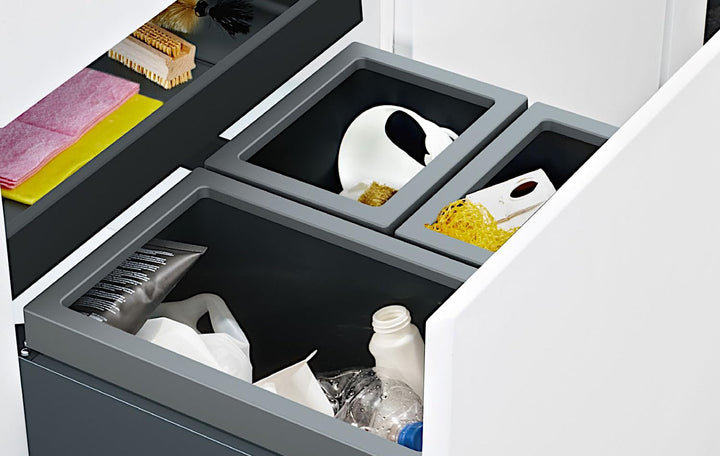 Franke FX60 Einbau Abfalleimer 2 fächer für die Küche Mülleimer mit Deckel 2x 26 Liter