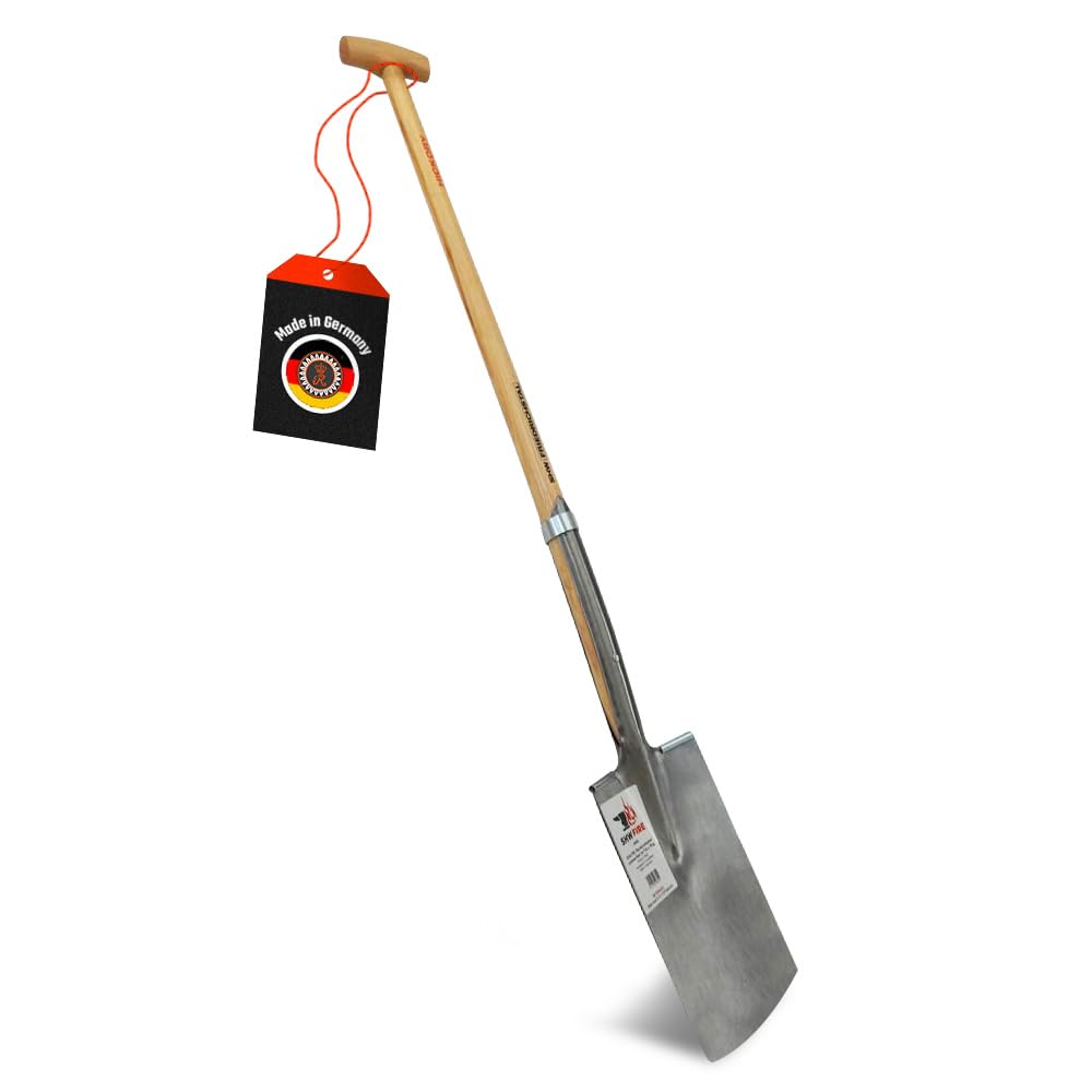 SHW-FIRE Baumschulspaten - Robuster Spaten für Harte und steinige Böden - 85cm mit Hickory T-Griff