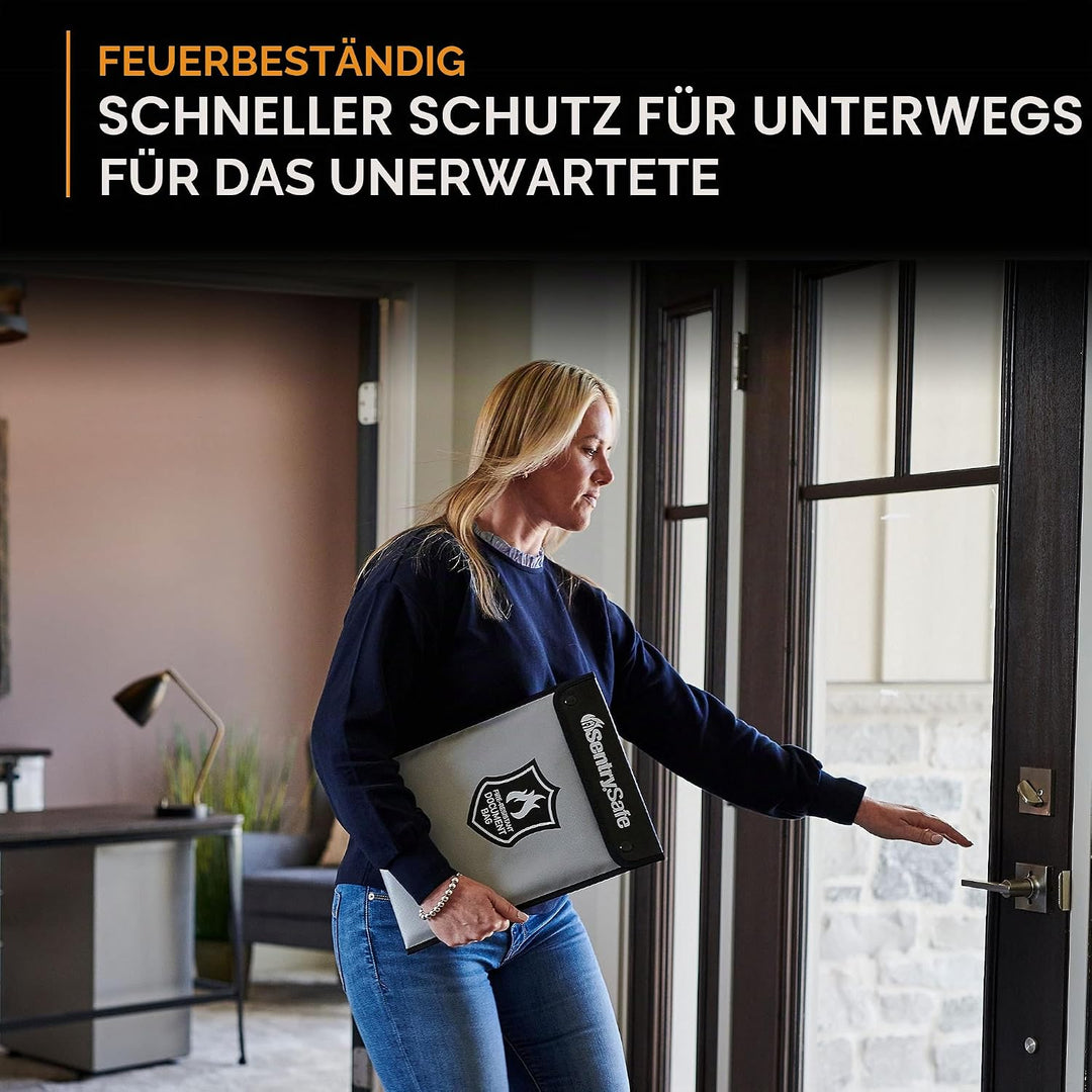 SentrySafe FBWLZ0 feuerfeste und wasserabweisende Tasche mit Reissverschluss für Dokumente, 3,8 x 27