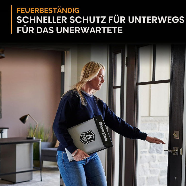 SentrySafe FBWLZ0 feuerfeste und wasserabweisende Tasche mit Reissverschluss für Dokumente, 3,8 x 27