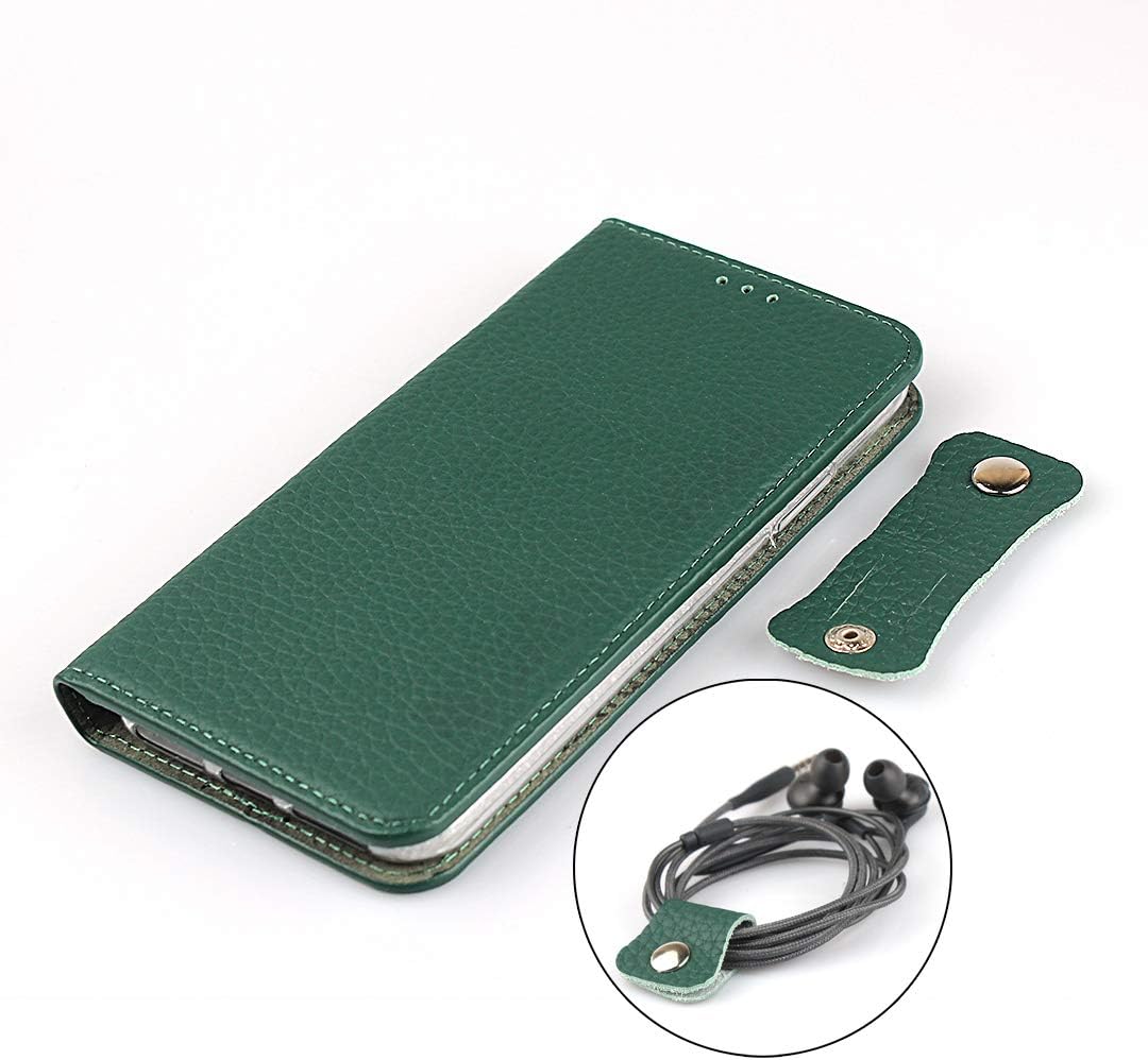 Brieftasche Hülle für iPhone 6 Plus/6S Plus, Litschi Genarbtes Echtleder Hülle [Kartenfächer] [Stand