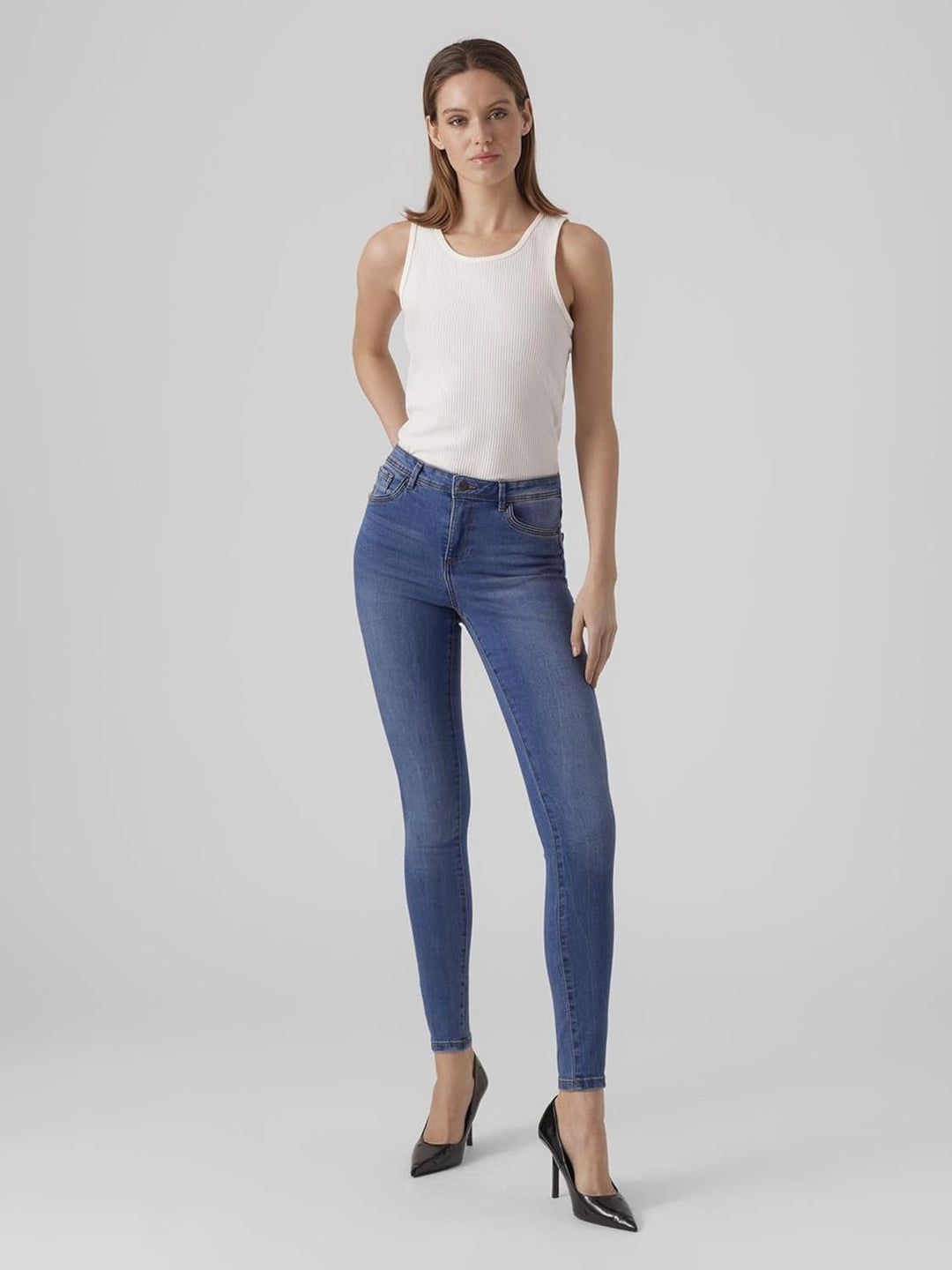 VERO MODA Damen Jeans XS / 36L Medium Blue Denim, XS / 36L Medium Blue Denim