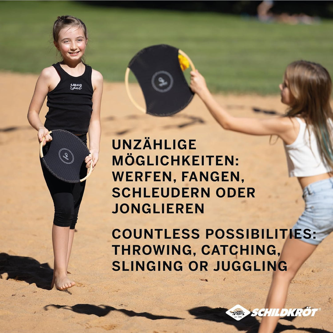 Schildkröt Ogo Sport Bamboo Set I 2 Ogo Scheiben aus FSC Bambus mit elastischem Netz und Wuschelball