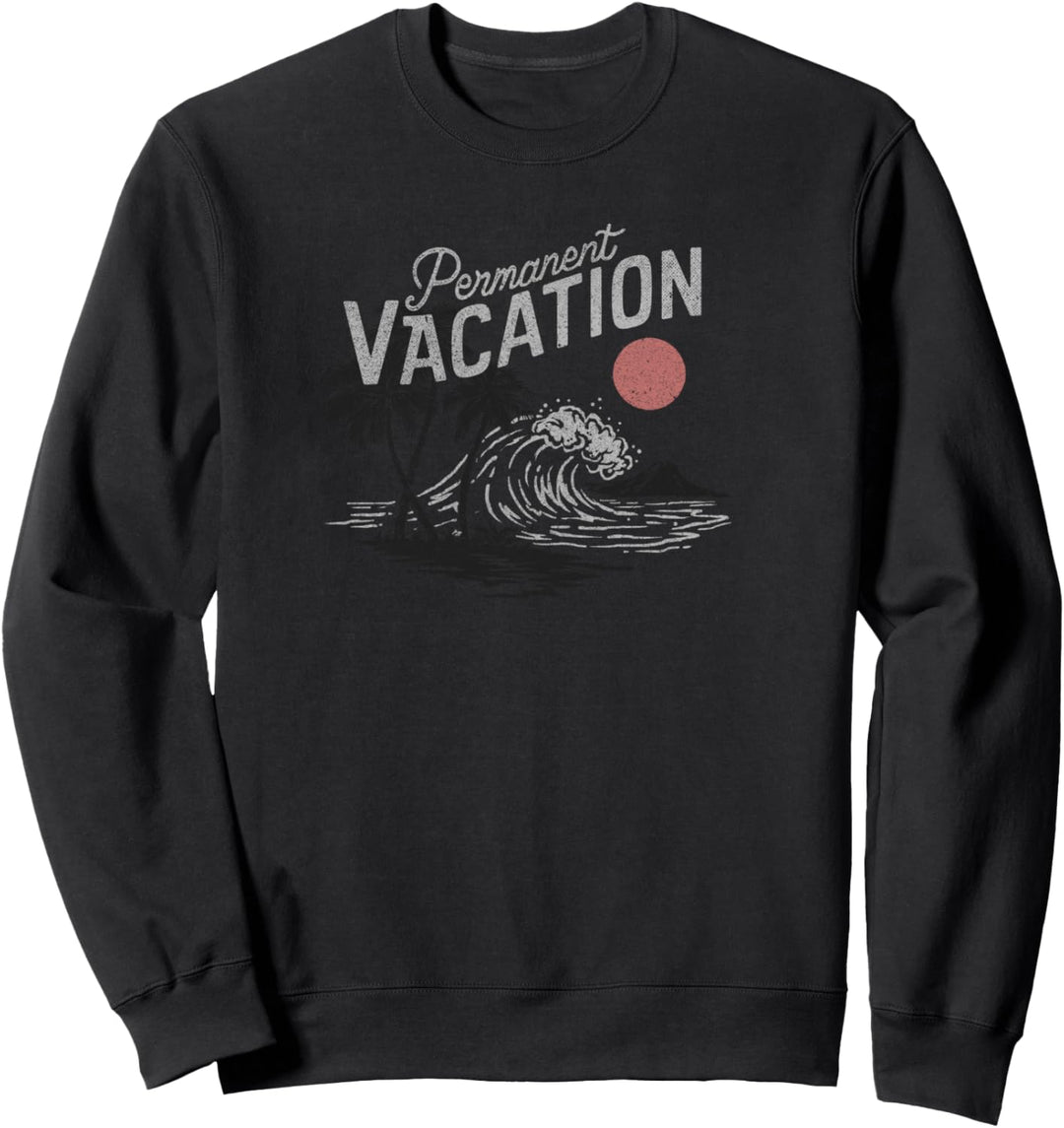 Trendy Permanent Vacation Palms & Island Scene Sweatshirt