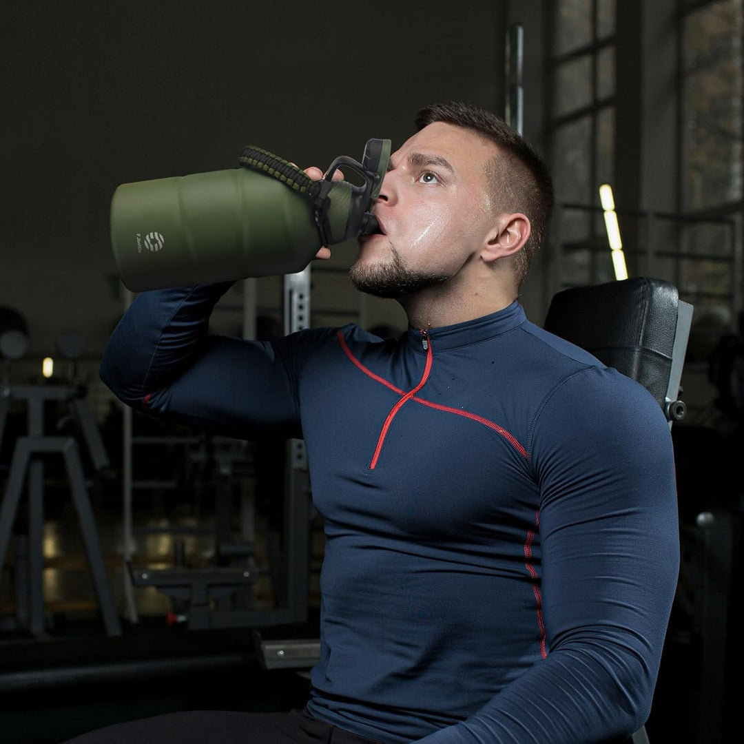 Fjbottle Edelstahl Trinkflasche 1900ML mit Magnetischem Deckel, BPA FREI auslaufsichere Doppelwandig