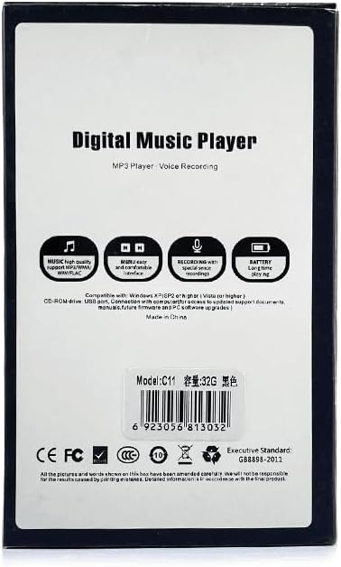 CCHKFEI 32GB MP3-Player Bluetooth 2,4 Zoll Farbbildschirm HiFi Metal Sport Musik MP3 Player mit Blue
