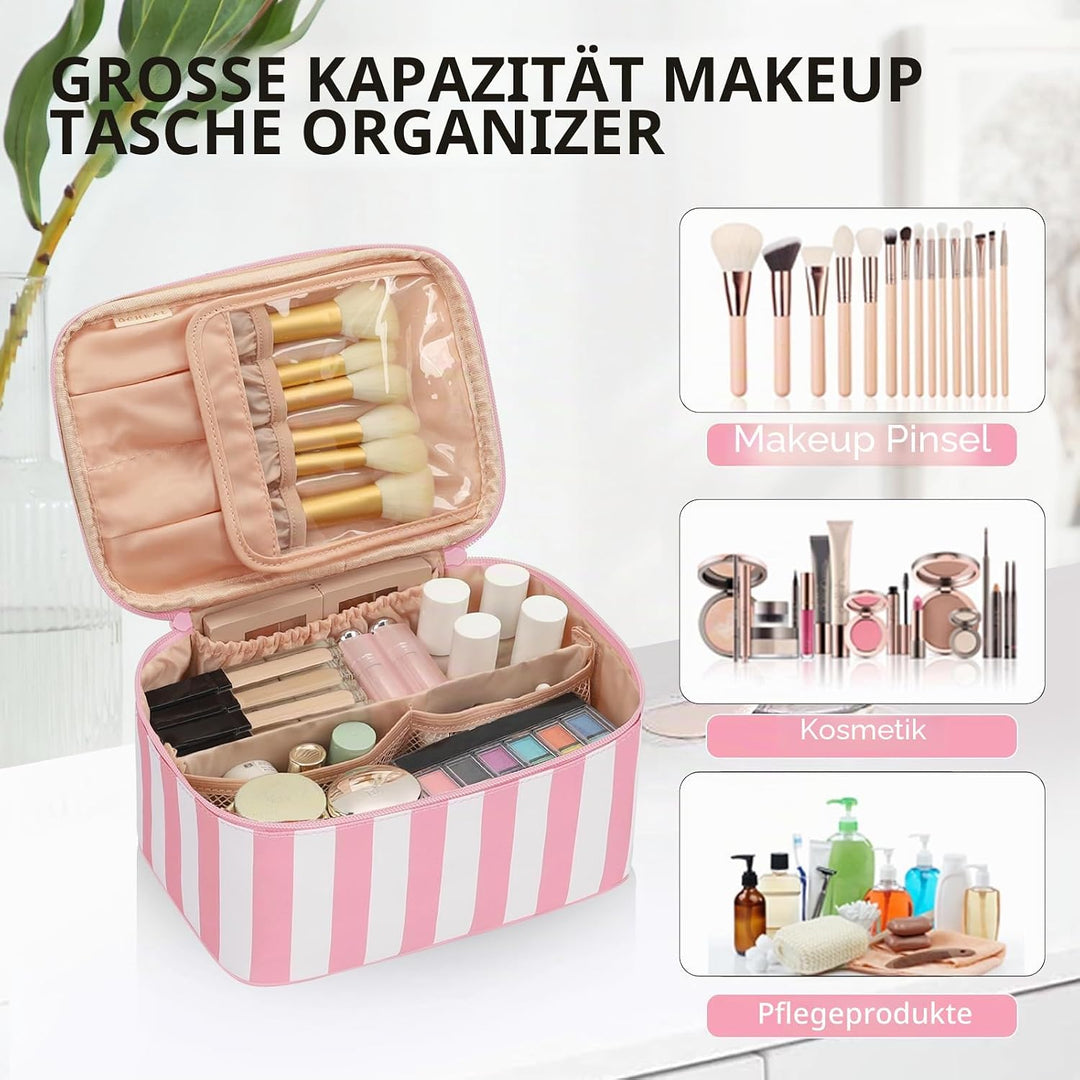 Kosmetiktasche Damen, Gross Make Up Tasche Reise Kosmetikkoffer für Frauen Travel Makeup Bag Cosmeti