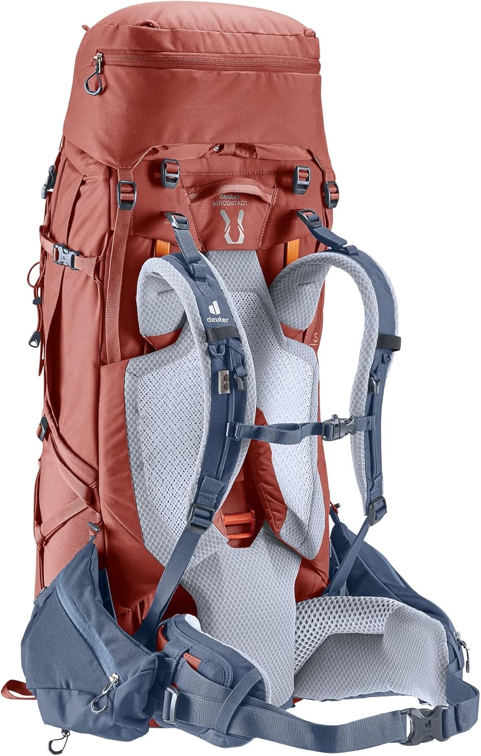 deuter Aircontact X 60+15 SL (Grösse S) Damen Trekkingrucksack, Redwood-ink