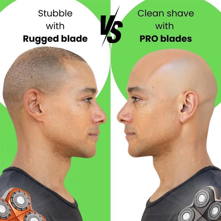 Skull Shaver Rugged 4 Head Ersatzklinge - Stoppel-Look, 10 Abstandshalter, 360° Konturierung, Hypoal